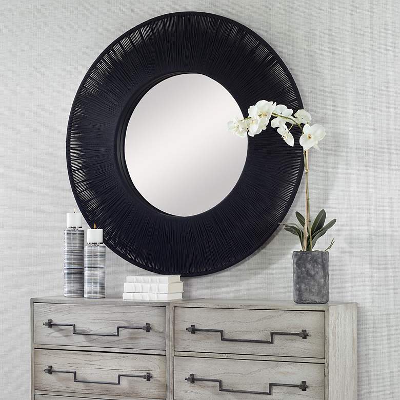 Image 4 Uttermost Sailor's Knot Black 51 1/4" Round Wall Mirror more views