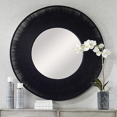 Uttermost Sailor's Knot Black 51 1/4" Round Wall Mirror