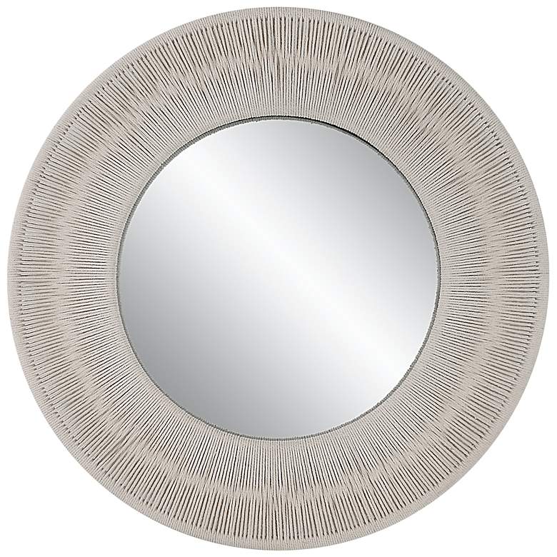 Image 2 Uttermost Sailor's Knot White Rope 33" Round Wall Mirror