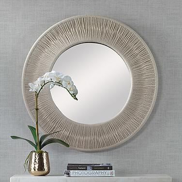 Uttermost Sailor's Knot White Rope 33" Round Wall Mirror
