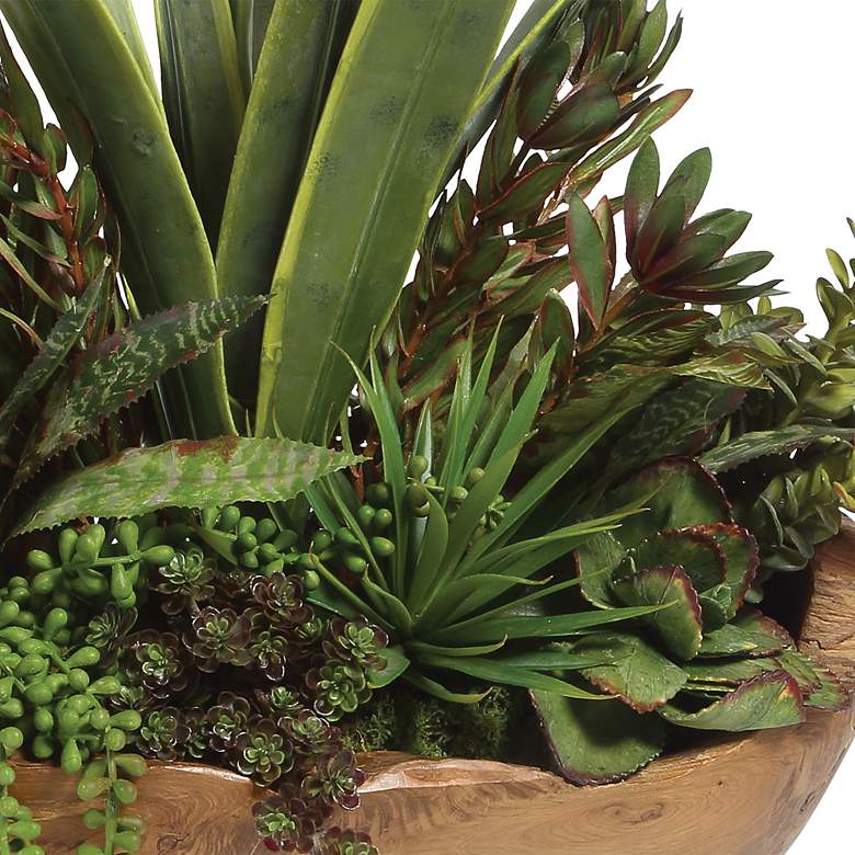 Image 3 Uttermost Salar Succulents 22" Wide Faux Plant in Bowl more views