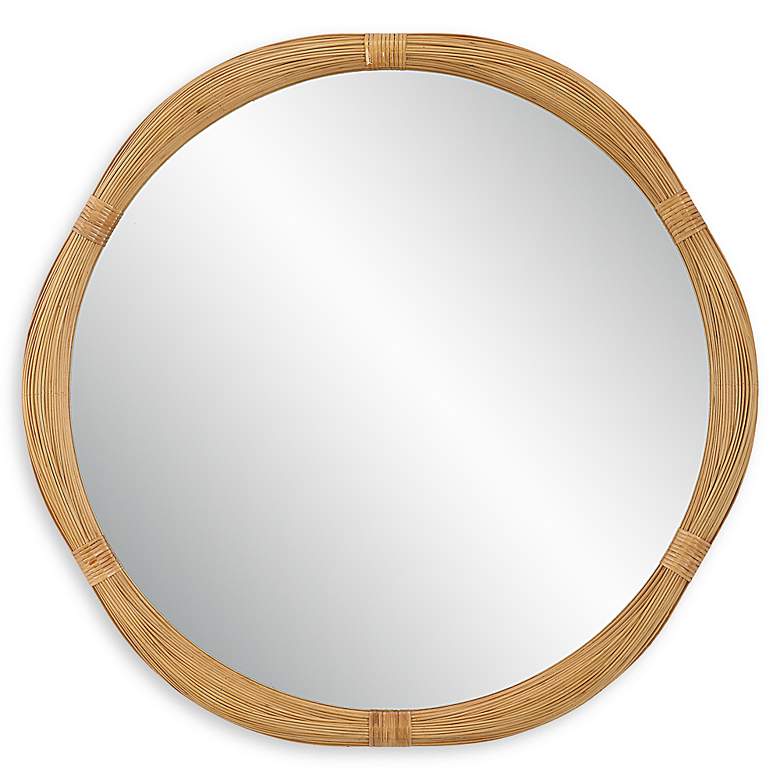 Image 2 Uttermost Salina 39.75" Bamboo Round Wall Mirror