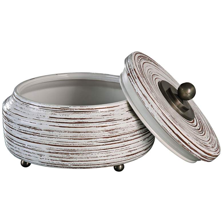 Image 1 Uttermost Saltillo 11 1/2" Wide White Ceramic Decorative Box