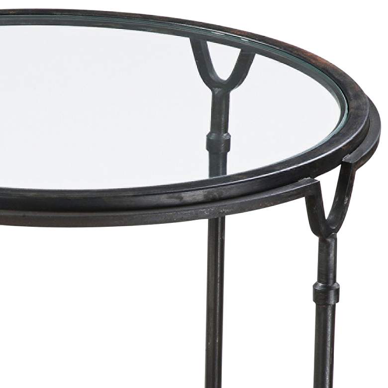 Image 3 Uttermost Samson 24 1/2 inch Wide Black Metal Round Side Table more views