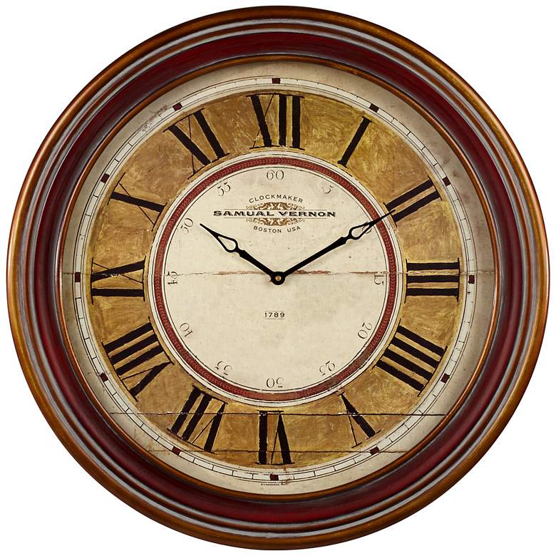 Image 1 Uttermost Samual Vernon 27 1/2 inch Round Gold Wall Clock