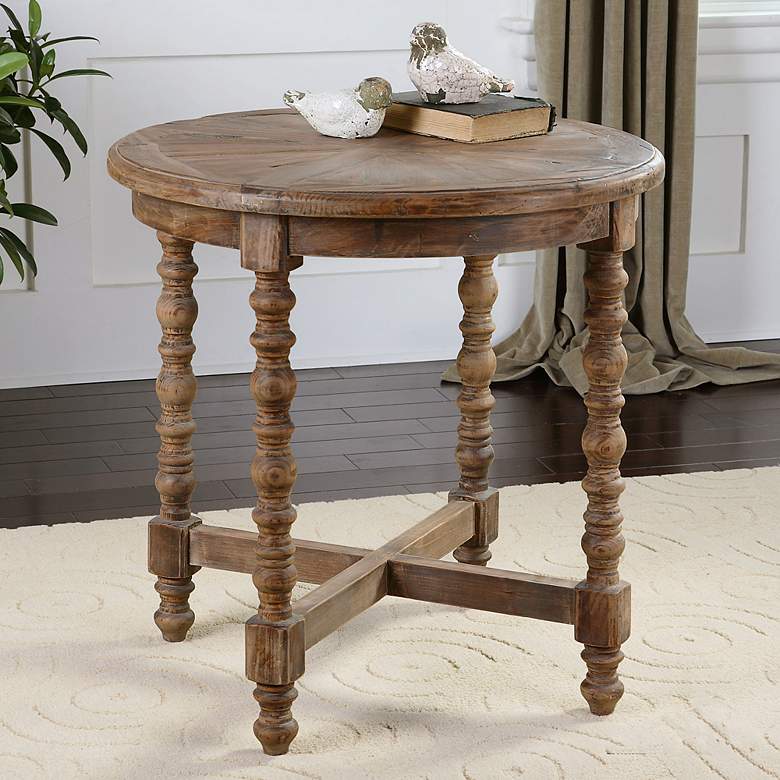 Image 2 Uttermost Samuelle 26" Wide Reclaimed Wood End Table