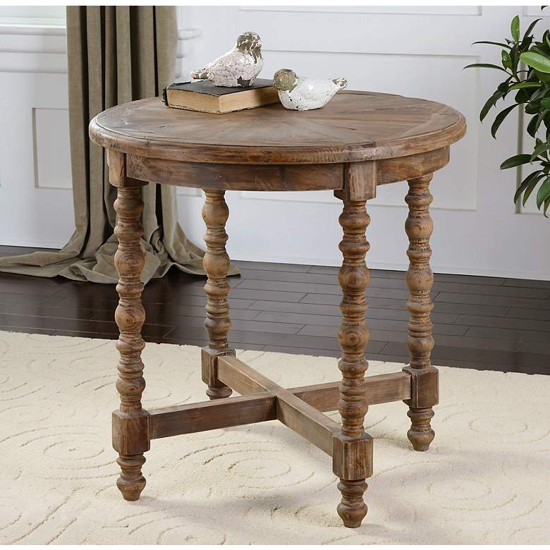 Image 2 Uttermost Samuelle 26" Wide Reclaimed Wood End Table