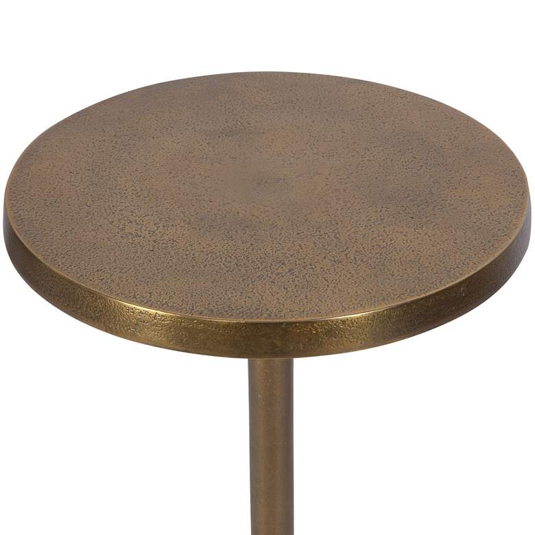 Image 3 Uttermost Sanaga 10 inch Wide Textured Antique Gold Modern Drink Table more views