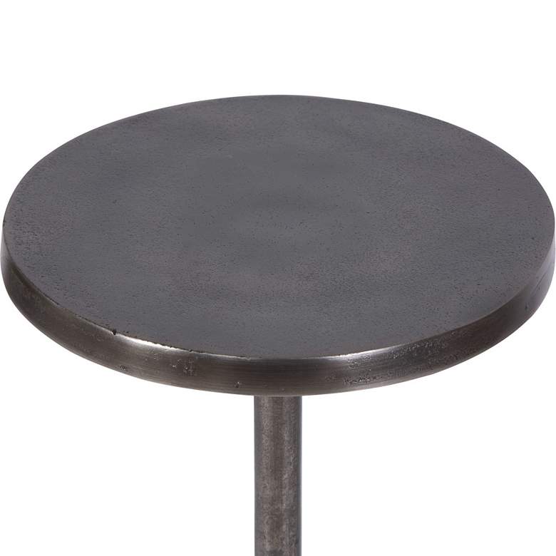 Image 3 Uttermost Sanaga 10 inch Wide Textured Antique Nickel Modern Drink Table more views