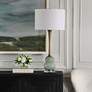 3_Uttermost Sanctuary 35 1/4" Modern Green Glass Table Lamp more views