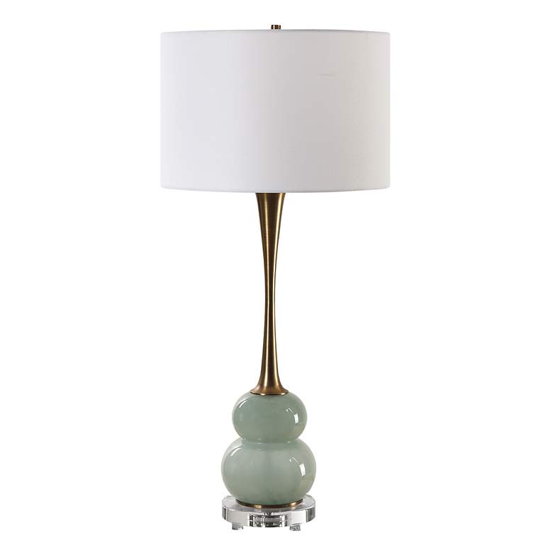 Image 4 Uttermost Sanctuary 35 1/4" Modern Green Glass Table Lamp more views