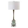 4_Uttermost Sanctuary 35 1/4" Modern Green Glass Table Lamp more views