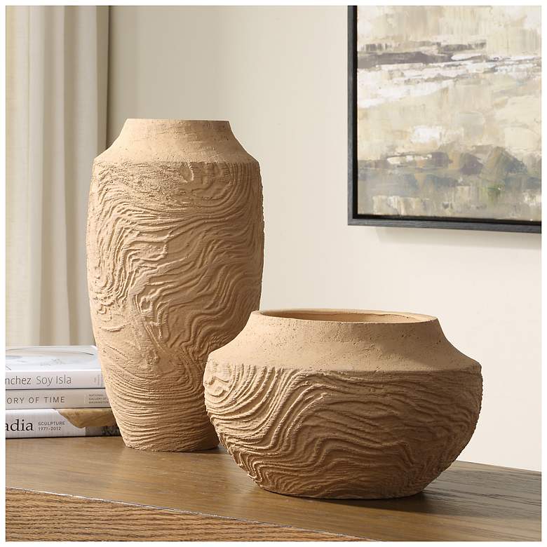 Image 3 Uttermost Sandstone Flow Large Terracotta Vase more views