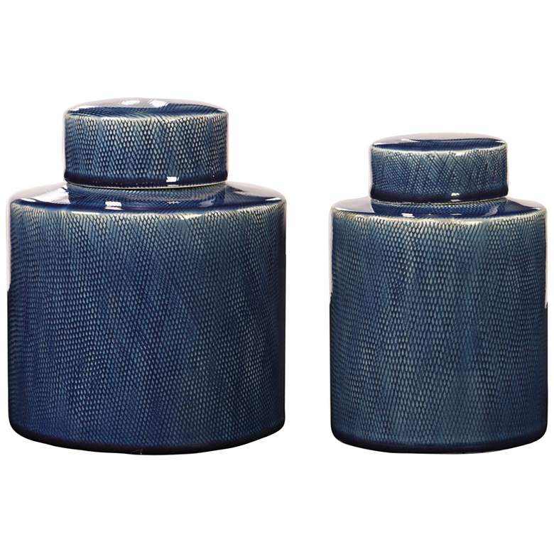 Image 2 Uttermost Saniya Saphhire Blue Ceramic Containers Set of 2