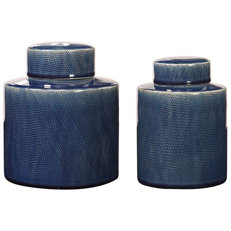 Image 2 Uttermost Saniya Saphhire Blue Ceramic Containers Set of 2