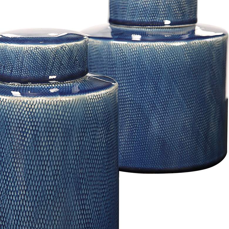 Image 3 Uttermost Saniya Saphhire Blue Ceramic Containers Set of 2 more views