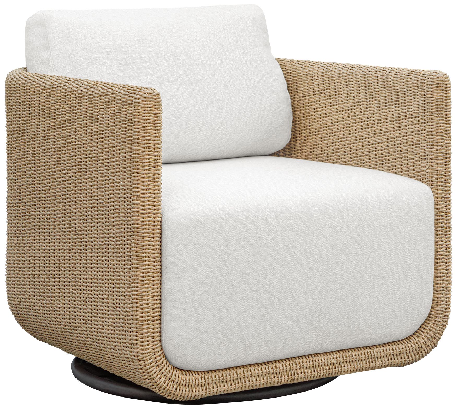 Image 3 Uttermost Santorini Honey Wicker Outdoor Swivel Lounge Chair more views
