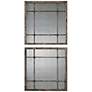 2_Uttermost Saragano 19" Square Distressed Wall Mirrors Set of 2