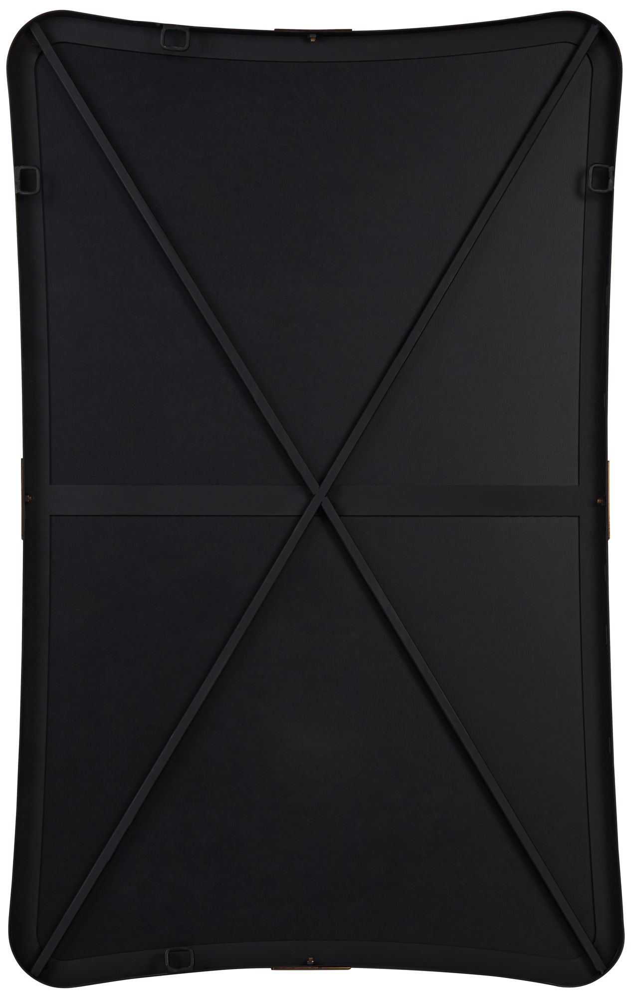 Uttermost Saranac 24x38 Black and Brass Wall Mirror in scene