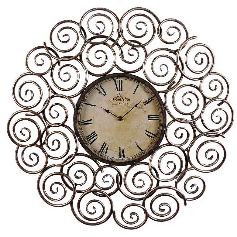 Image 1 Uttermost Sassetta 24 inch Wide Metal Wall Clock