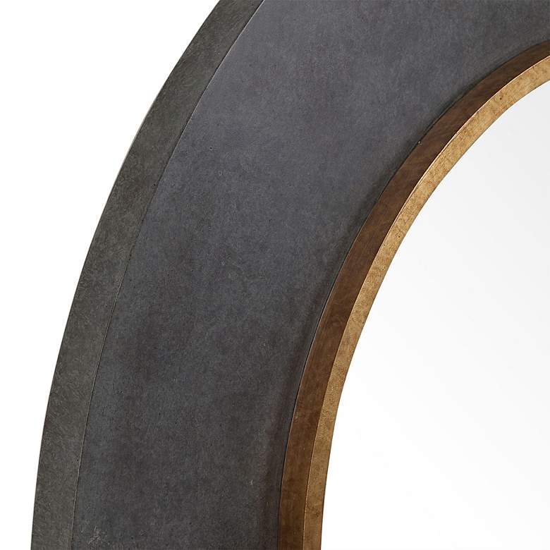Image 4 Uttermost Saul Charcoal Concrete 30" Round Wall Mirror more views