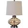 Uttermost Sava Ribbed Amber Glass Table Lamp