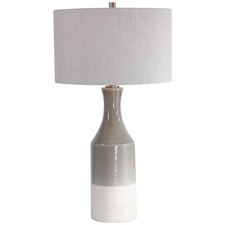 Image 2 Uttermost Savin Gray and Ivory Ceramic Lamp
