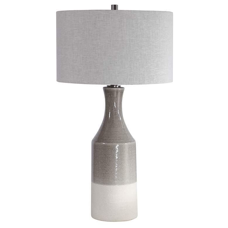 Image 3 Uttermost Savin Gray and Ivory Ceramic Lamp more views