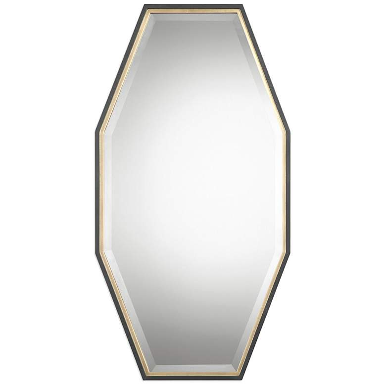Image 2 Uttermost Savion Espresso and Gold 24" x 46" Wall Mirror