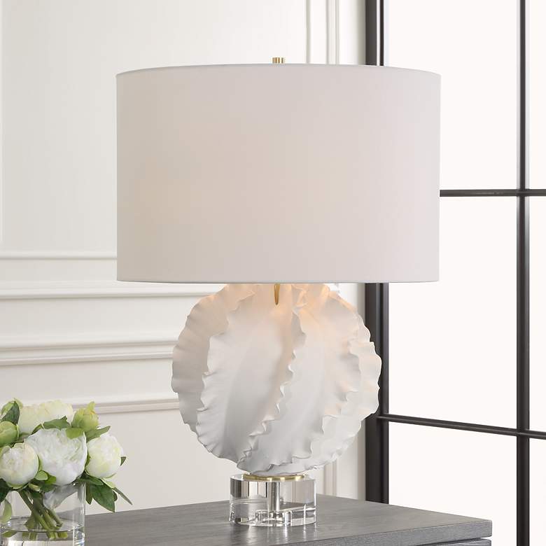 Image 1 Uttermost Saylor 27 1/2" High Modern Satin White Ceramic Table Lamp