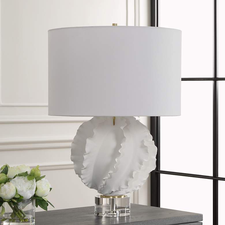 Image 3 Uttermost Saylor 27 1/2" High Modern Satin White Ceramic Table Lamp more views