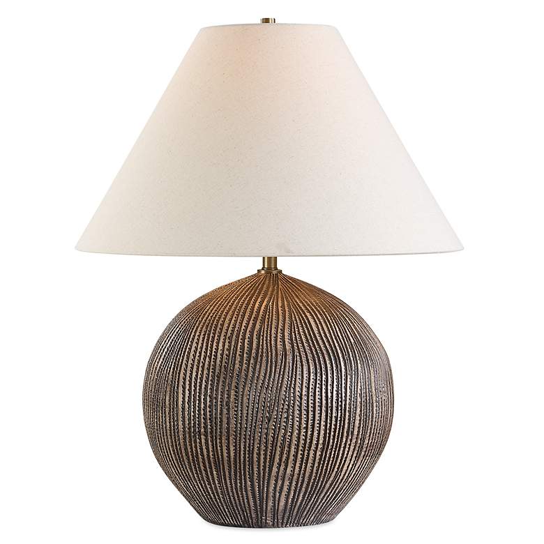 Image 2 Uttermost Sayre 25 1/2" Rubbed Brown Porcelain Table Lamp