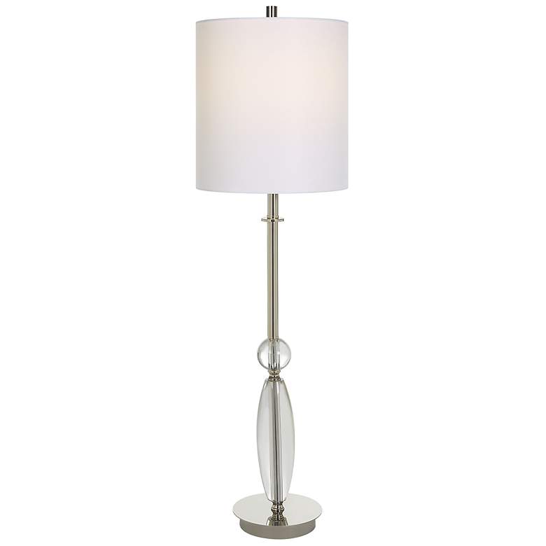 Image 2 Uttermost Sceptre 35 1/2 inch Polished Nickel Crystal Buffet Table Lamp