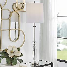 Image1 of Uttermost Sceptre 35 1/2" Polished Nickel Crystal Buffet Table Lamp