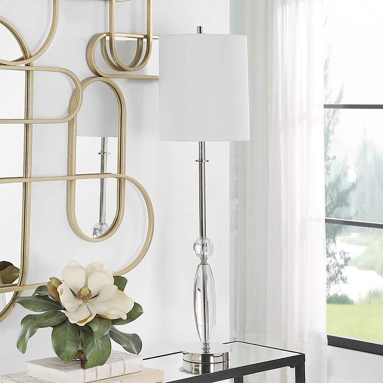 Image 3 Uttermost Sceptre 35 1/2" Polished Nickel Crystal Buffet Table Lamp more views