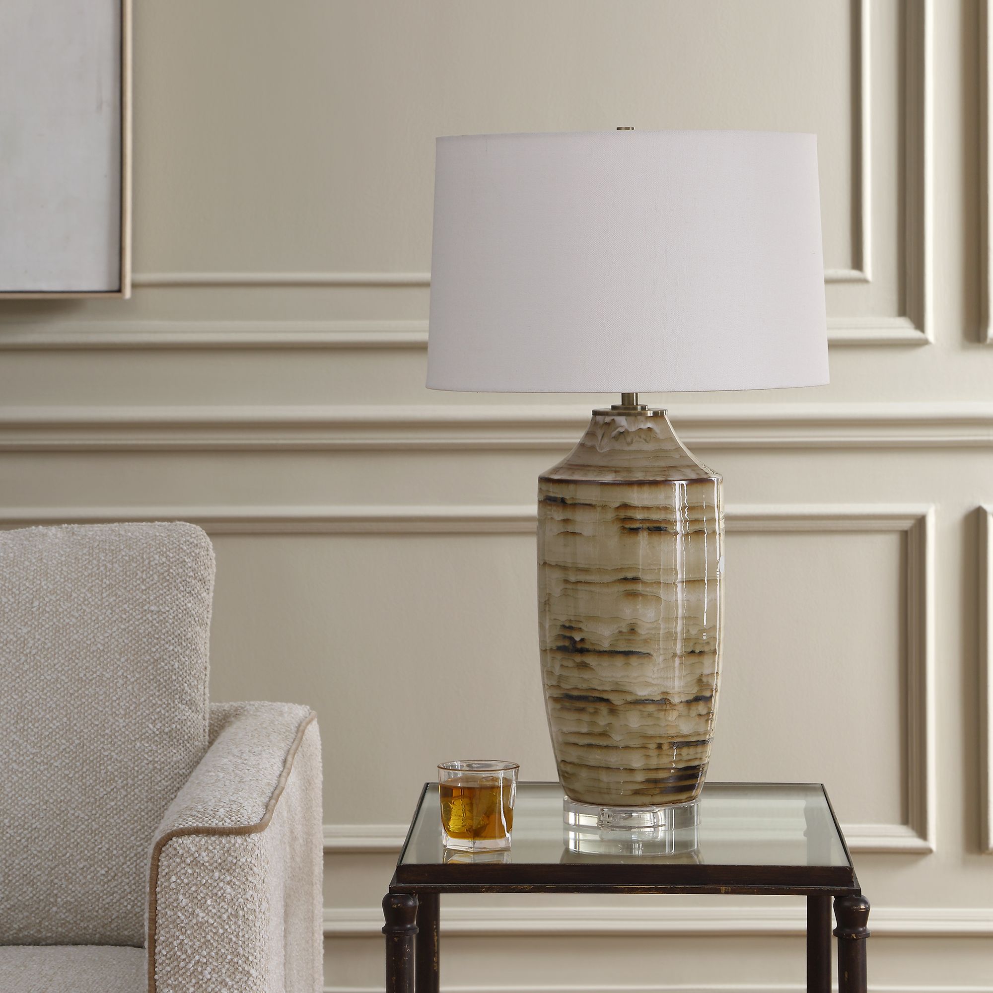 Image 3 Uttermost Schneider 29" Brown Ceramic Table Lamp more views