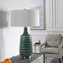 1_Uttermost Scouts 30 1/2" Deep Teal Glaze Modern Ceramic Table Lamp