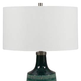 Image4 of Uttermost Scouts Deep Teal Glaze Ceramic Table Lamp more views