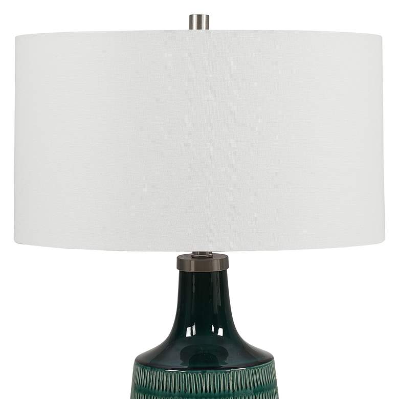Image 4 Uttermost Scouts Deep Teal Glaze Ceramic Table Lamp more views