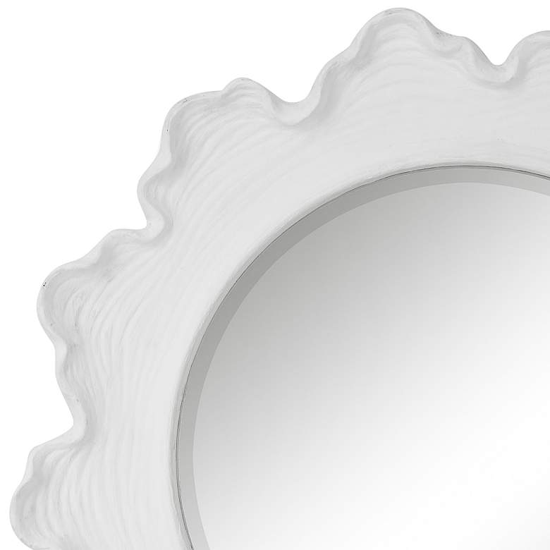 Image 4 Uttermost Sea Coral Matte White 33 3/4 inch Round Wall Mirror more views