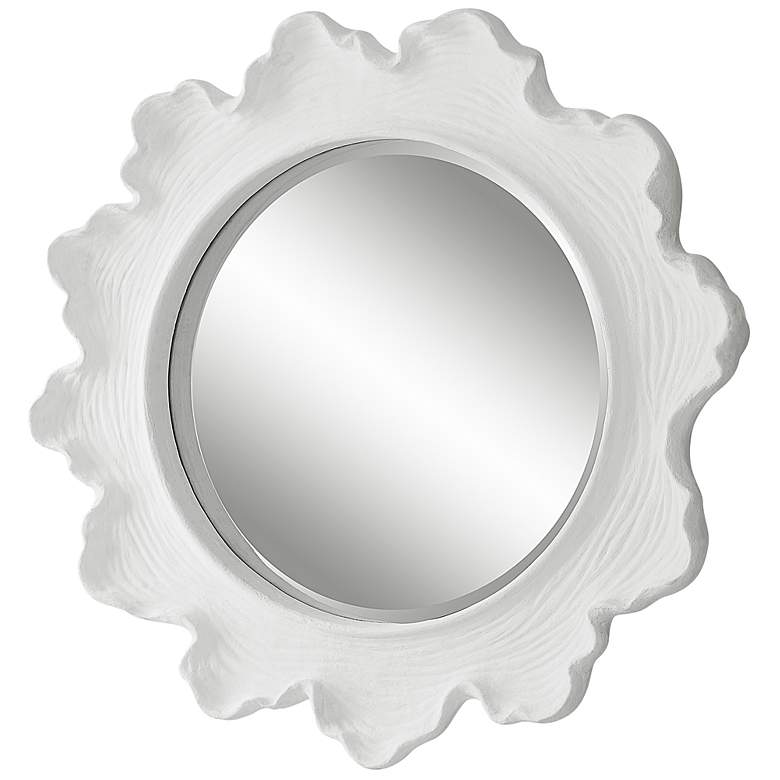 Image 6 Uttermost Sea Coral Matte White 33 3/4 inch Round Wall Mirror more views