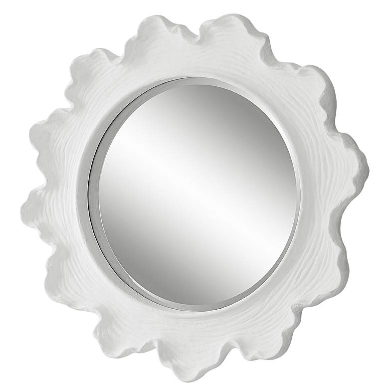 Image 6 Uttermost Sea Coral Matte White 33 3/4" Round Wall Mirror more views