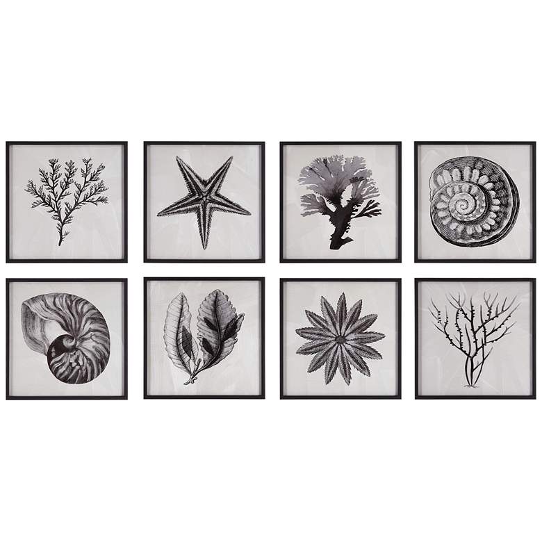 Image 1 Uttermost Sea Living 12 inch Square 8-Piece Framed Wall Art Set