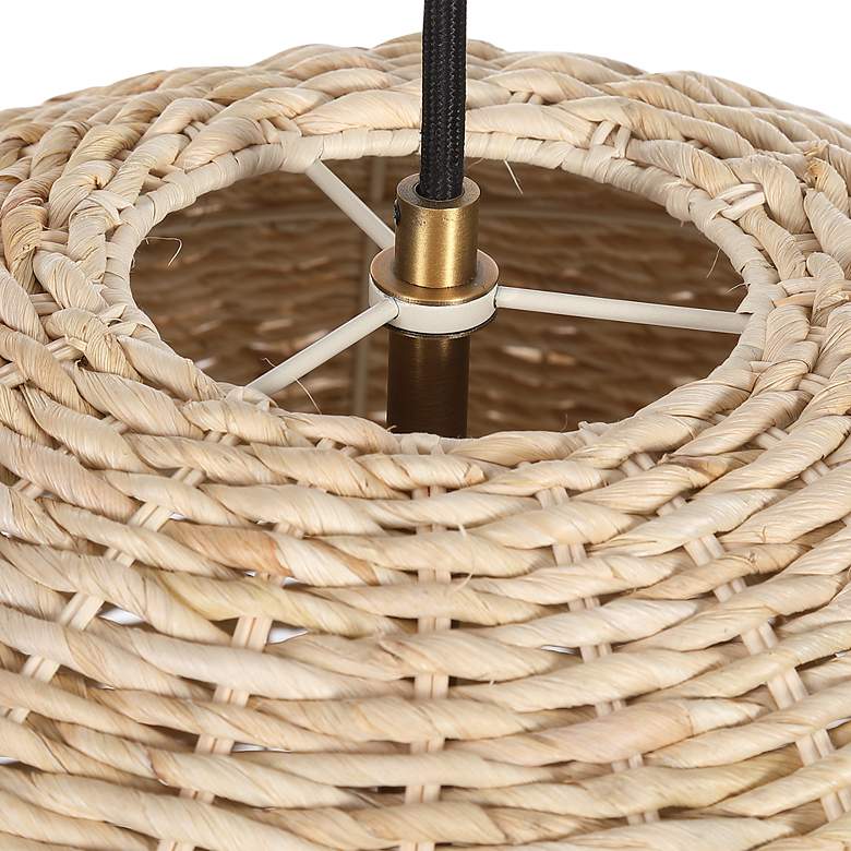 Image 6 Uttermost Seagrass Dome 24" Wide Natural Corn Rope Pendant Light more views