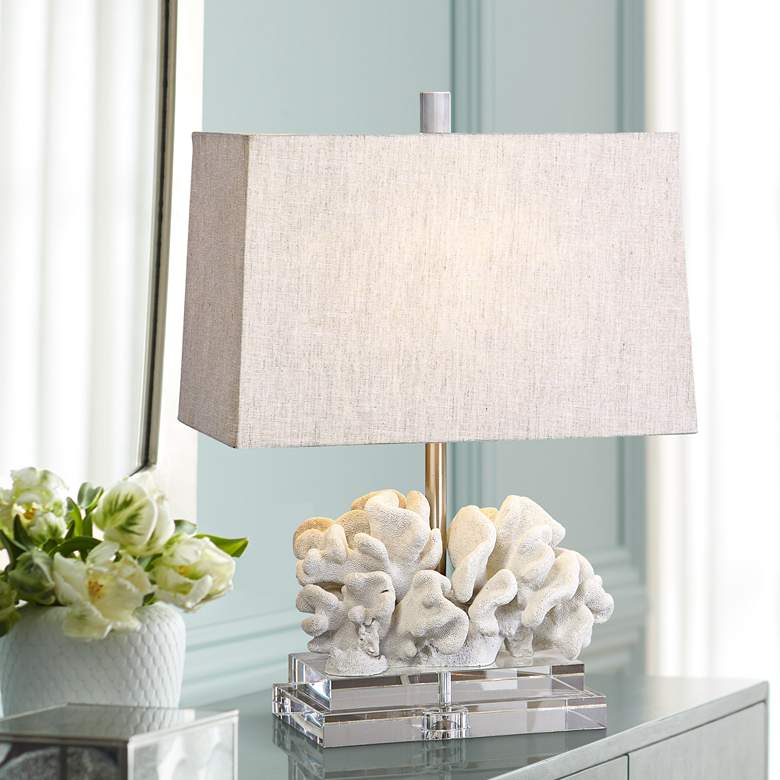 Image 1 Uttermost Seaside 22 inch Taupe Ivory Finish Coastal Coral Table Lamp
