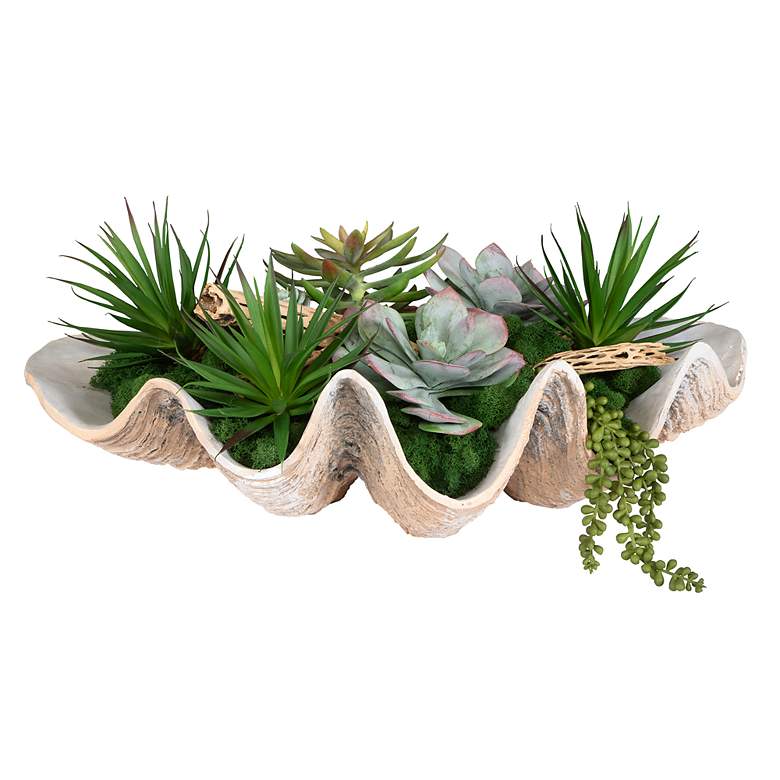 Image 2 Uttermost Seaside Breeze 23" Wide x 10" High Succulents