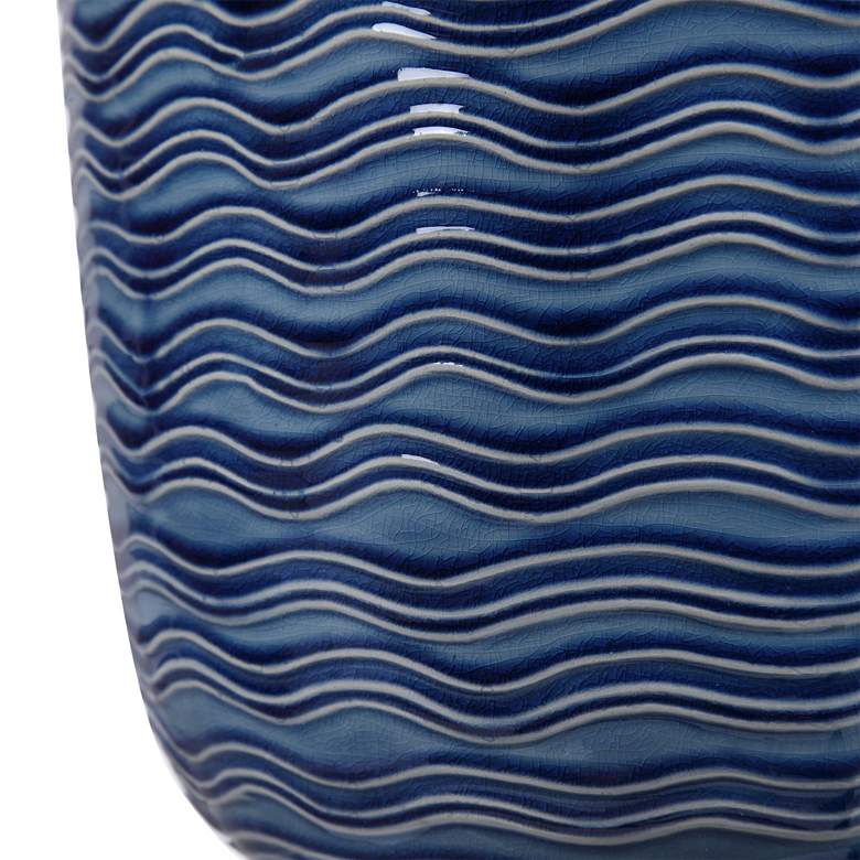 Image 4 Uttermost Sedna 27" Blue Wavy Texture Ceramic Table Lamp more views