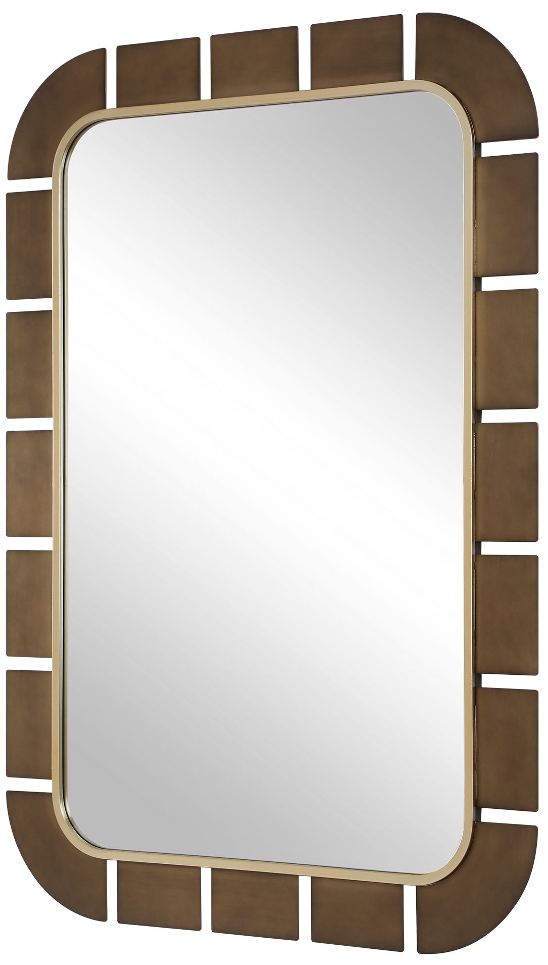 Image 4 Uttermost Segment 37 3/4" x 55 1/2" Dark Bronze and Gold Mirror more views