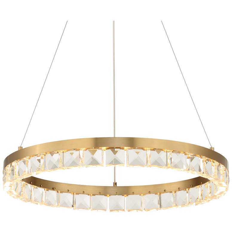 Image 1 Uttermost Segovia 28" Wide Brass LED Chandelier