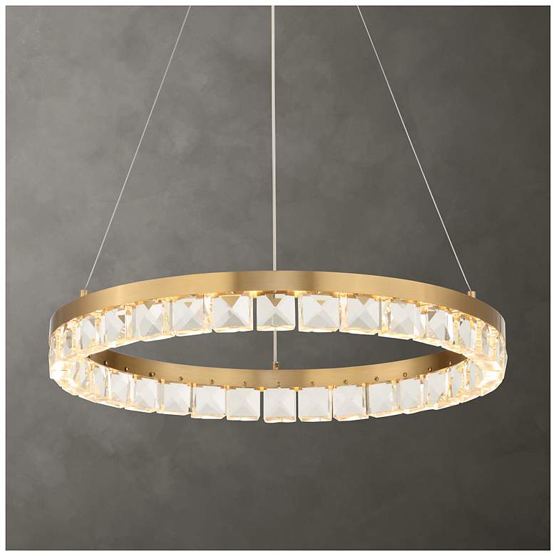 Image 1 Uttermost Segovia 28" Wide Brass LED Chandelier